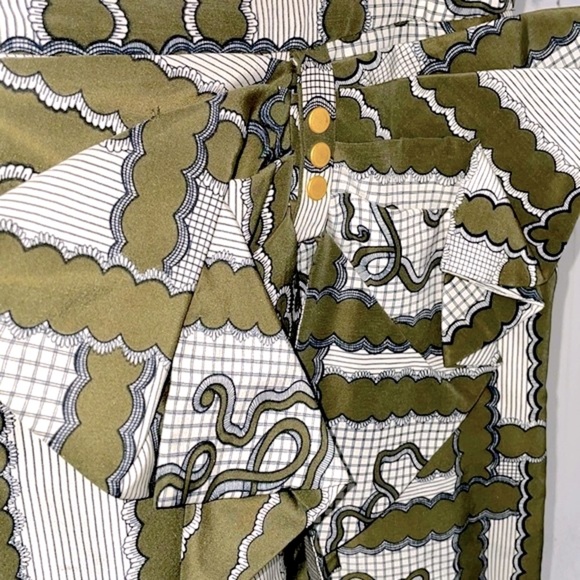 ANTHROPOLOGIE➕Leifsdottir Olive Bow Embellished Skirt - Picture 3 of 7